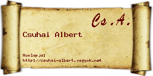 Csuhai Albert névjegykártya