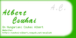 albert csuhai business card